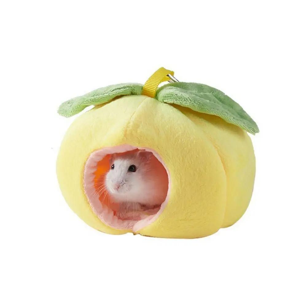 Cartoon Hanging Hamster Hammock Rat Soft Mat Cute Warm Hamster Cotton House Fruit Shape Soft Guinea Pig Nest Winter