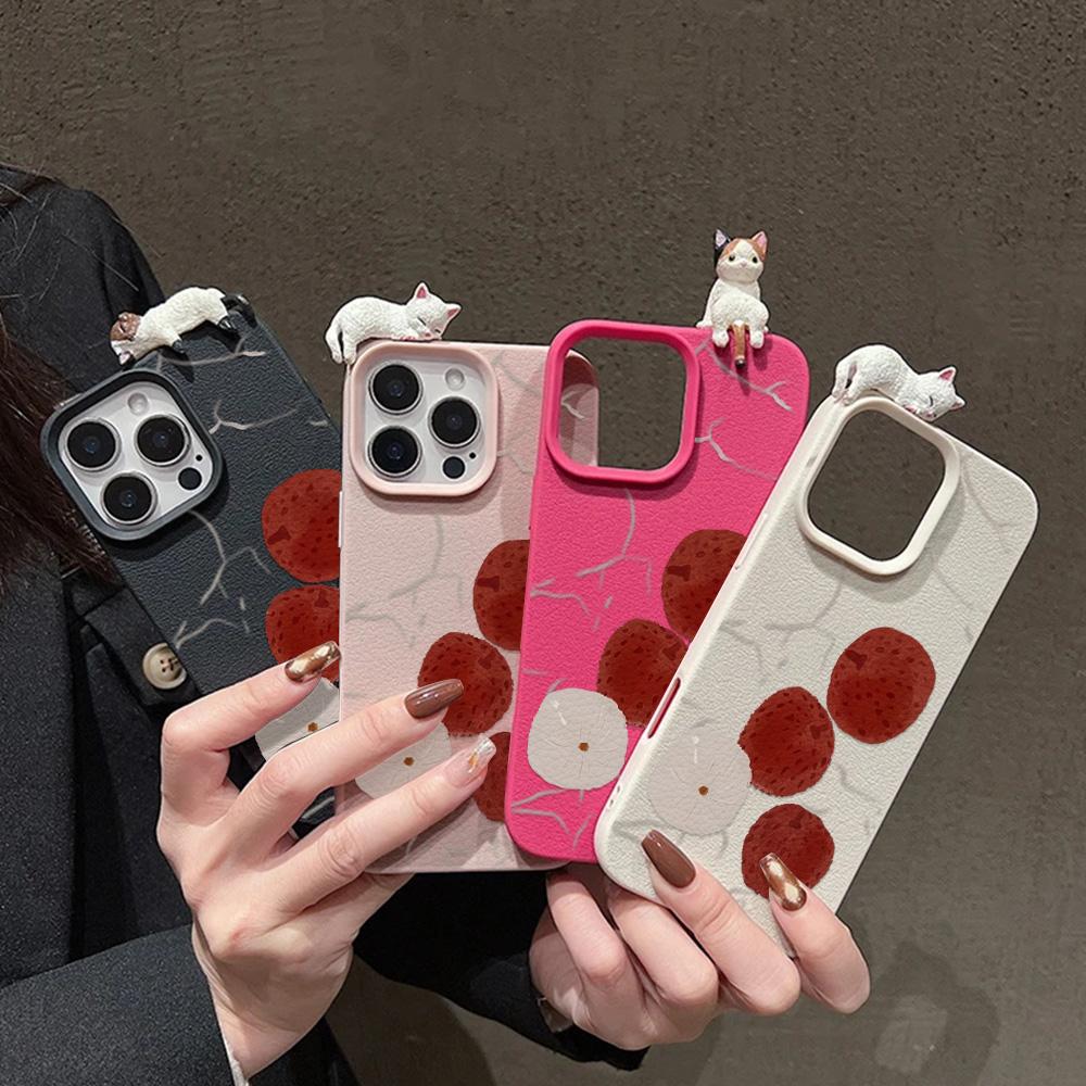 3D Phone Case for iPhone 11 13 17 Pro Max 17 Air Case iPhone 13 15 16 Pro Max 12 14 Pro Max 14 15 Plus Cute 3D Kitten Cartoon Leather