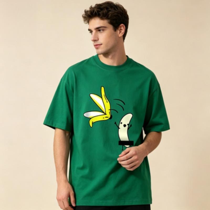 Cute Funny Banana Graphic Unisexs Cotton Crew Neck Tee Standard Regular Fit Novelty Fruit Soft Daily Unisexs Top
