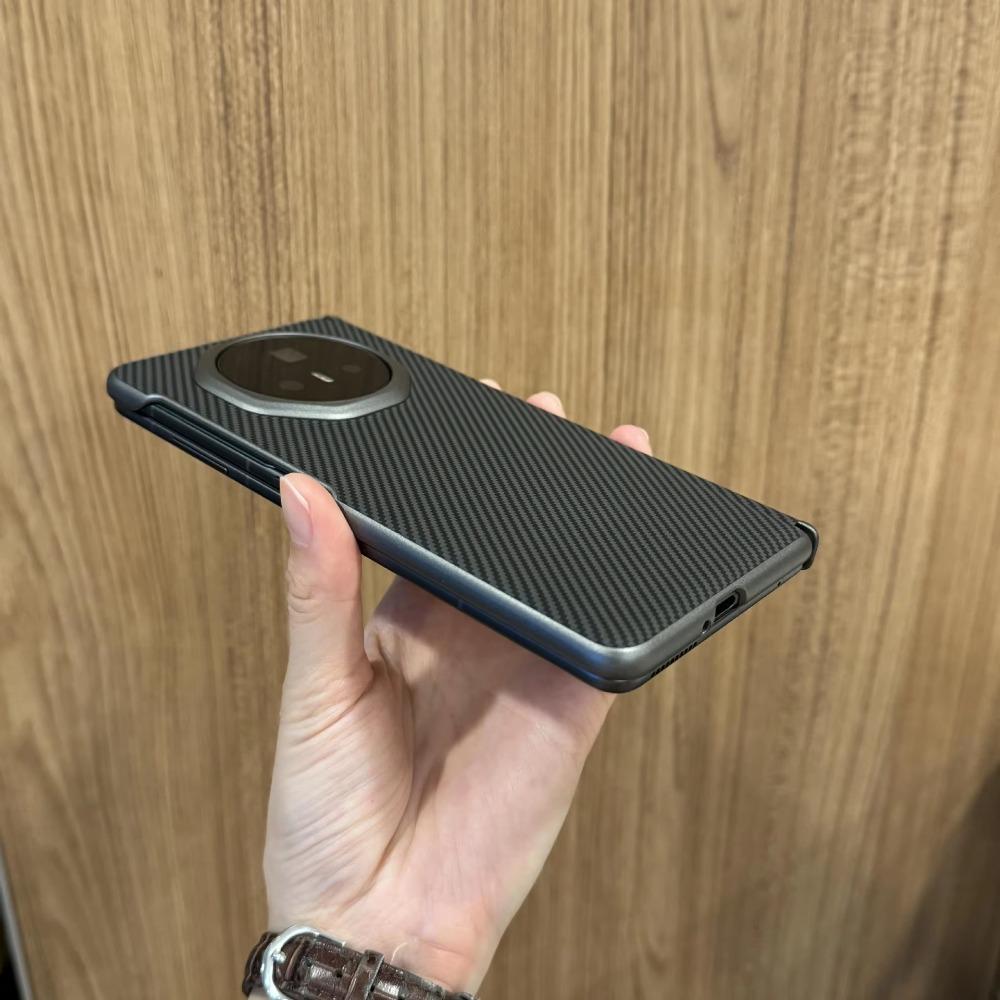 Business Sle Bla Matte Hard Carbon Fiber Pattern Phone Case for Vivo X Fold 5 Fold 3 Pro Skin Feel Shockproof Protect Back Cover