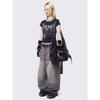 Export Order Min * Ga Deep Light Gray Super Loose Harlan Mopping Drape Street Baguette Faded Wide Leg Jeans 1476