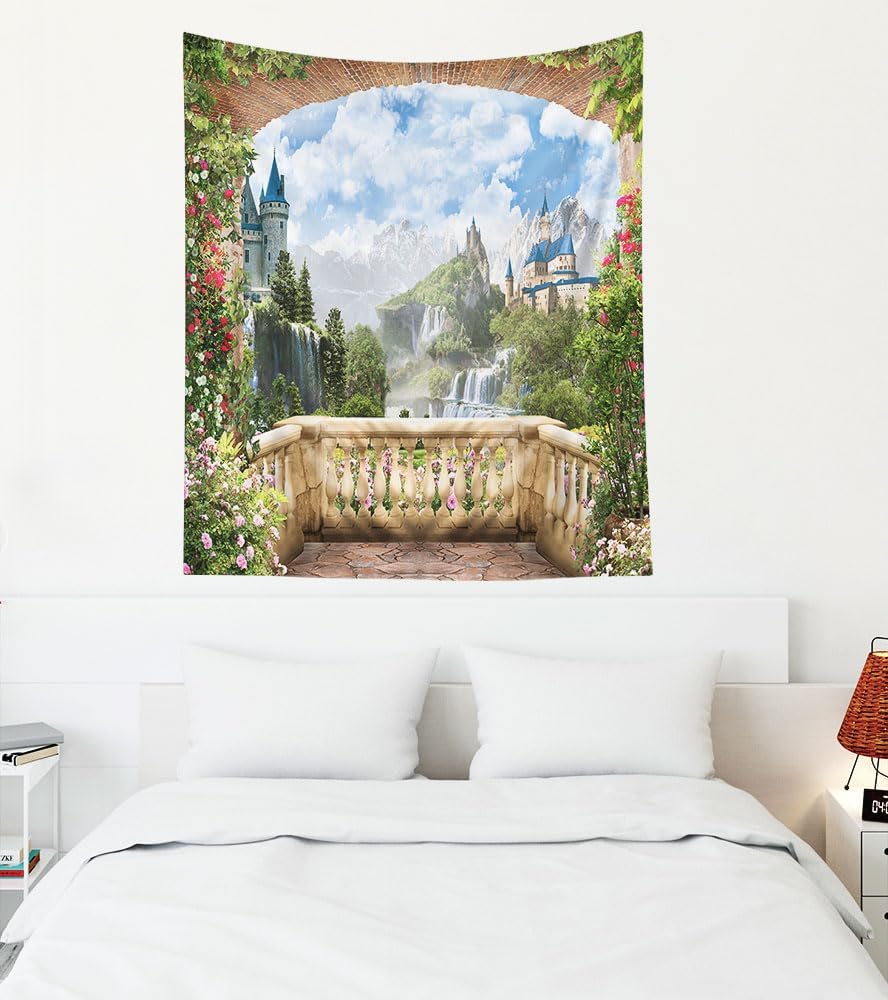 VIKAMA Forest Tapestry Wall Hanging Green Mist Pine Natural Wall Art Tapestry Bohemian Decorative Tapestry Room Decor 74x94cm(29x37in)
