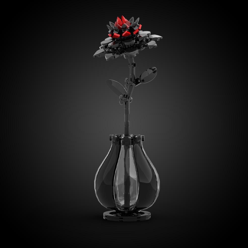 MOC Rote Dahlie Blumenbausteine Modell Dahlie Tianzhu Pfingstrosenpflanze Blumenbausteine Spielzeug Romantisches Valentinstagsgeschenk für Paare