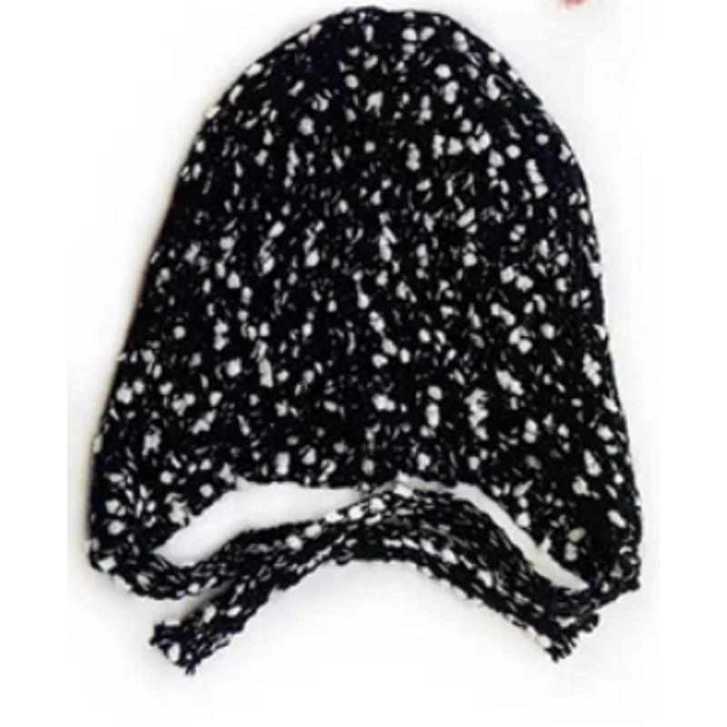Korean Kids Winter Knit Hat Warm Ear Flap Beanie for Infants Baby Stocking Cap with Ribbed Design Newborn Photography Props