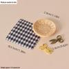 Mini Scissor Plaid Fabric Set for OB11 Dollhouse Sewing, Picnic Scenes, and Toy Photography.