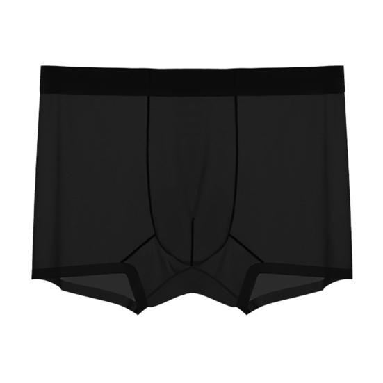 Herren Boxer Unterwäsche Elastisch Mittlere Taille Atmungsaktiv Slim Fit Shorts Slips Reine Farbe U-Konvex Design Ultra Dünn Nahtloses Netzgarn Panties Tägliche Kleidung