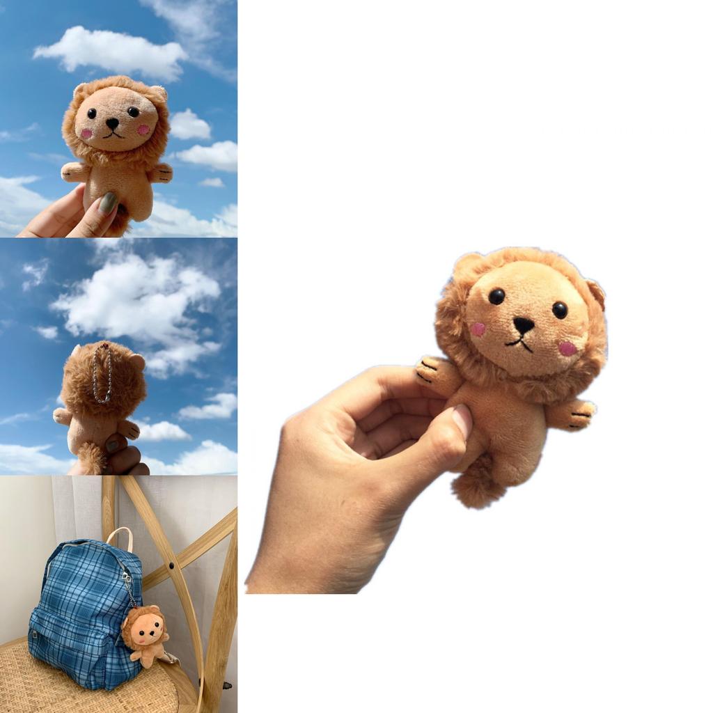 Adorable Shy Lion Plush Keychain Cute Animal Bag Charm Soft Toy For Backpack
