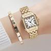 New Fashion Women Watches Square Watches Gold Alloy Strap Luxury Ladies Quartz Wristwatch Qualities Female Roman Scale Clock