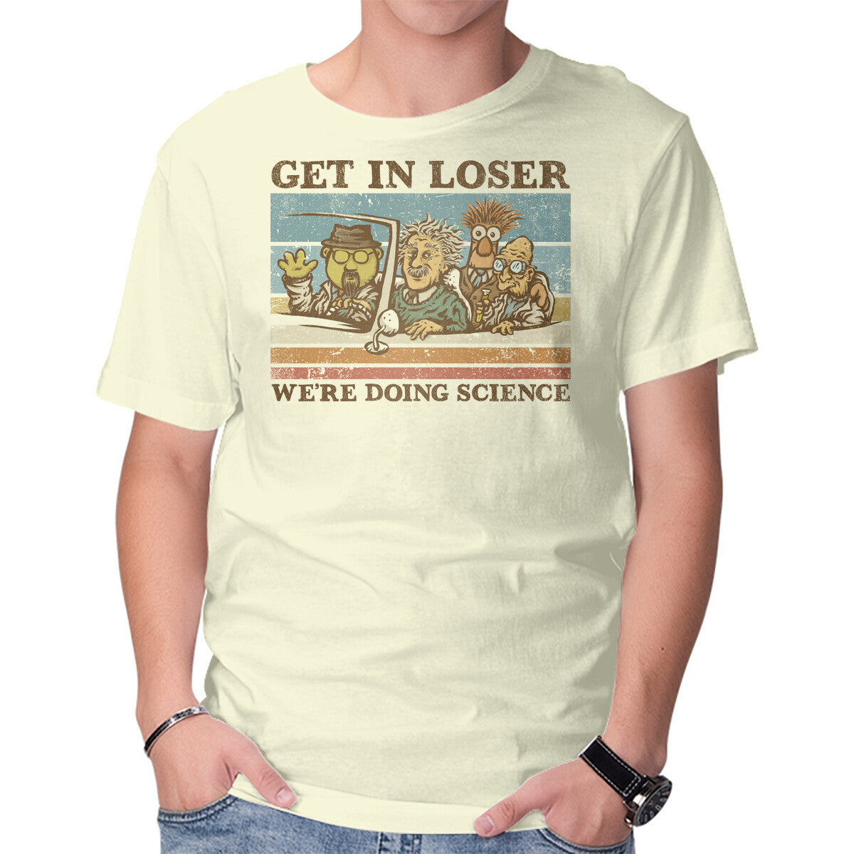 Unisex Crew Neck T-Shirt We re Doing Science Graphic Short Sleeve Casual Tee M