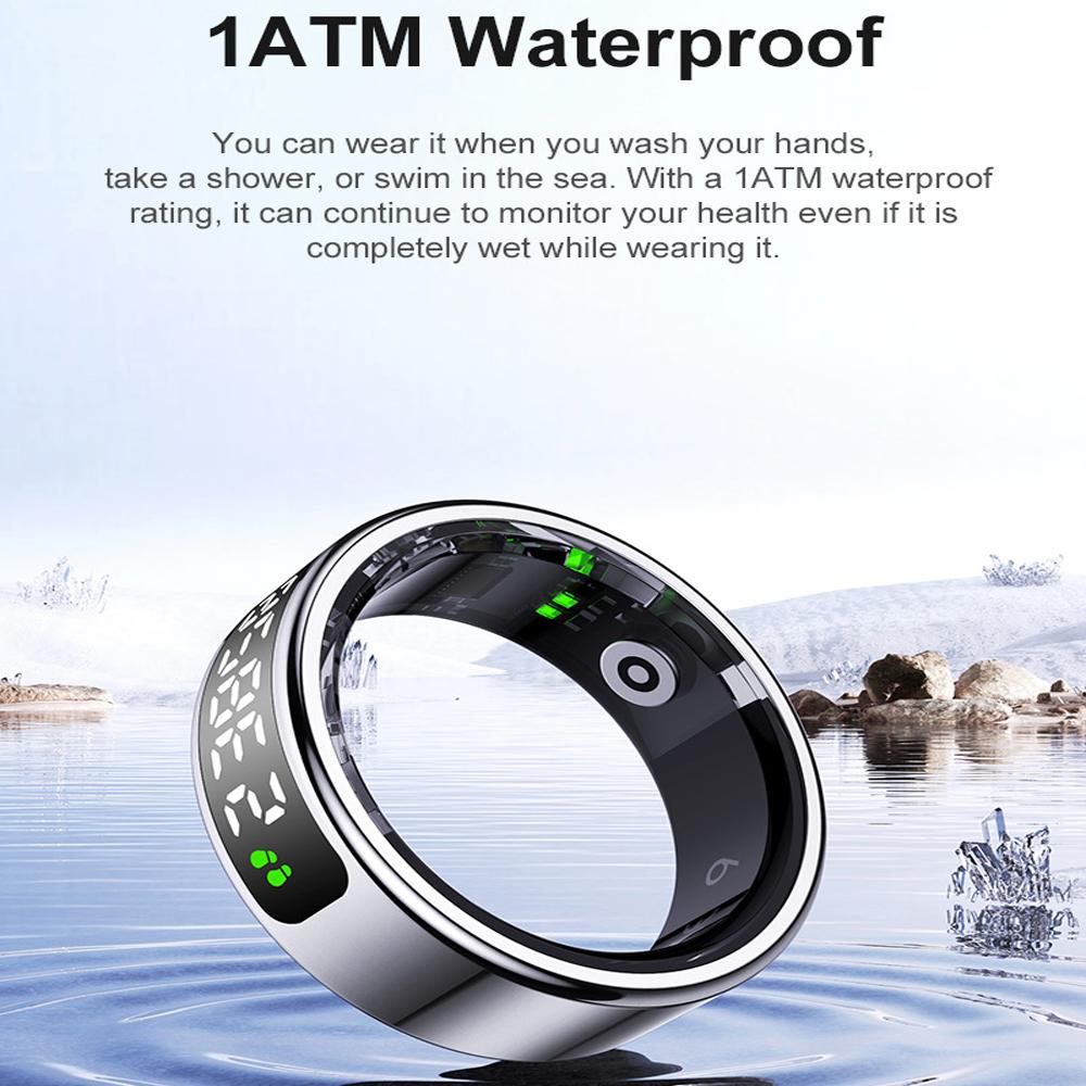 YurKem Smart Ring Heart Rate Blood Oxygen Blood Pressure Measuremen Men Women Fitness Tracker Sport IP68 Waterproof Bluetooth Ring