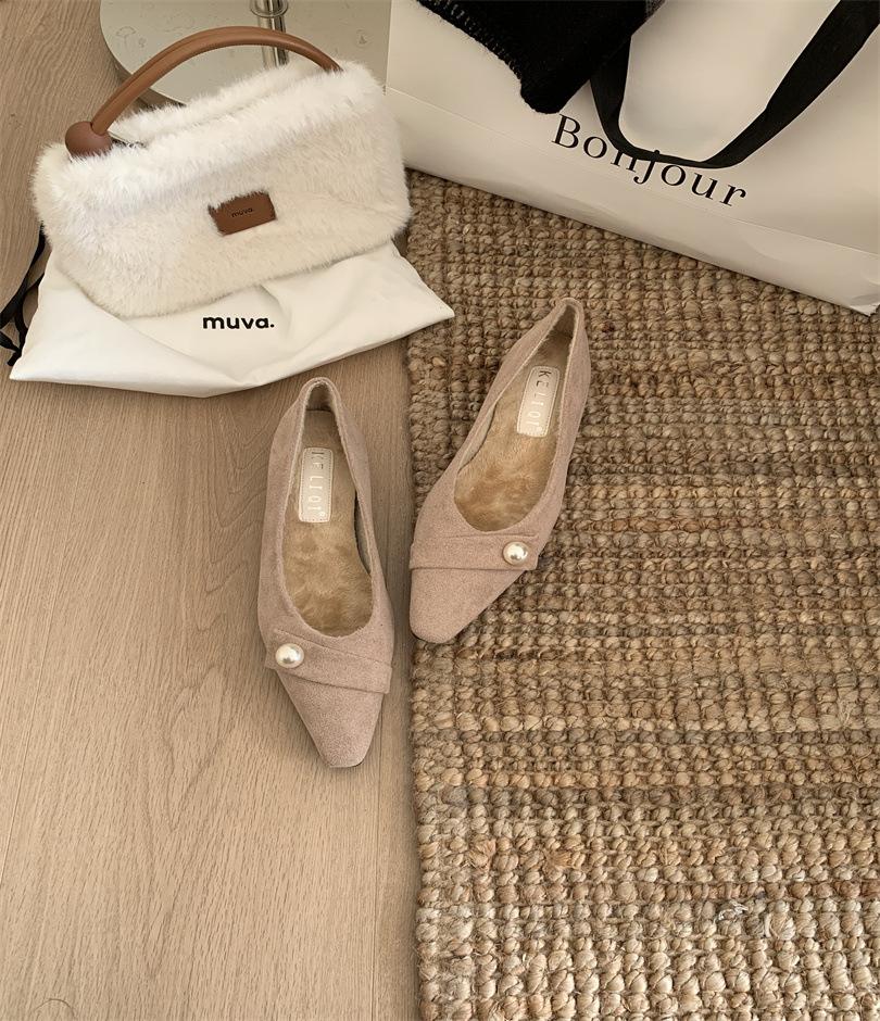 French inner silver rhinestone Mary Jane shoes 2025 new spring and summer pointed head light mouth versatile temperament single shoes women