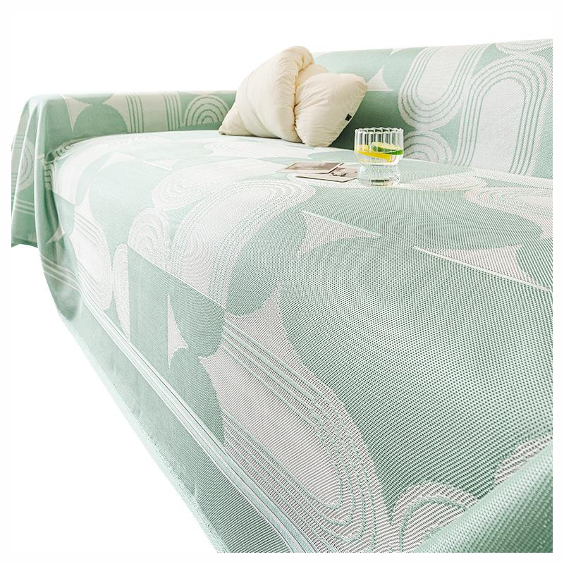 Summer Ice Silk Sofa Towel Simple Ins Style Fully Covered Anti-Slip Sofa Cover Cloth Cool Sofa Cushion