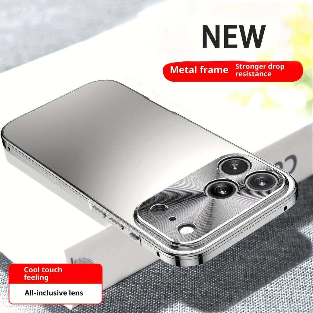 For Iphone 17 Pro Max Phone Case Aviation Aluminum Alloy Frame Threaded Lens Matte Backplate Ultra-thin Anti Drop Back Cover