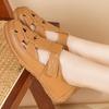 Women's Leather Sandals Summer Essentials Mary Jane Beach Flat Shoes Casual Soft Roman Sandals for Girl Plus Size