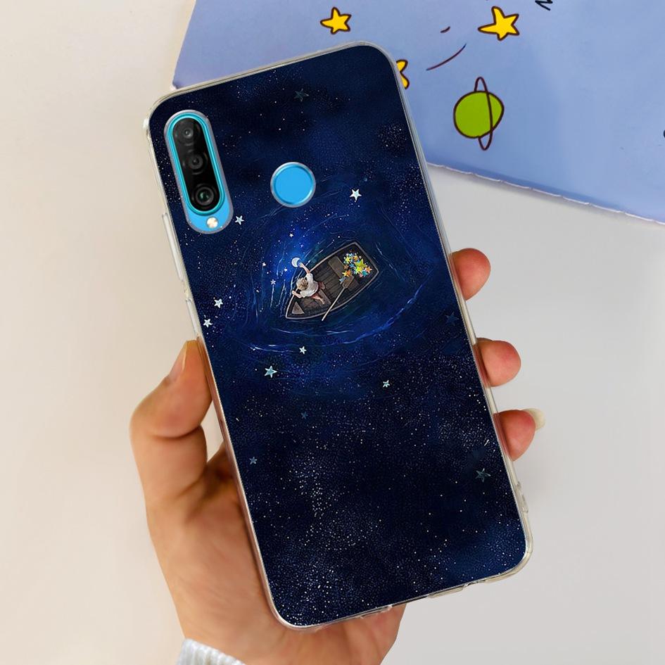 For Huawei P30 Lite Case MAR-LX1M MAR-L21A MAR-LX1A Cute Astronaut Cover Clear Silicone Bumper For Huawei P30 Pro Lite P 30 Capa