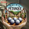 Segno Decorativo da Parete in Metallo Alluminio Petanque Francese Interno Esterno Decorazione Casa
