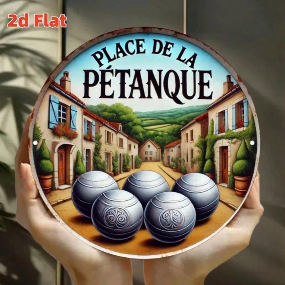 Segno Decorativo da Parete in Metallo Alluminio Petanque Francese Interno Esterno Decorazione Casa