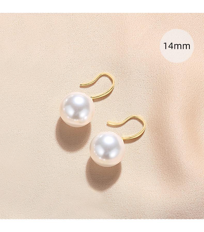 S925 Sterling Silver Large Pearl Dangle Earrings for Women - 2024 Niche Design Ear Hooks, High-End Temperament Jewelry.