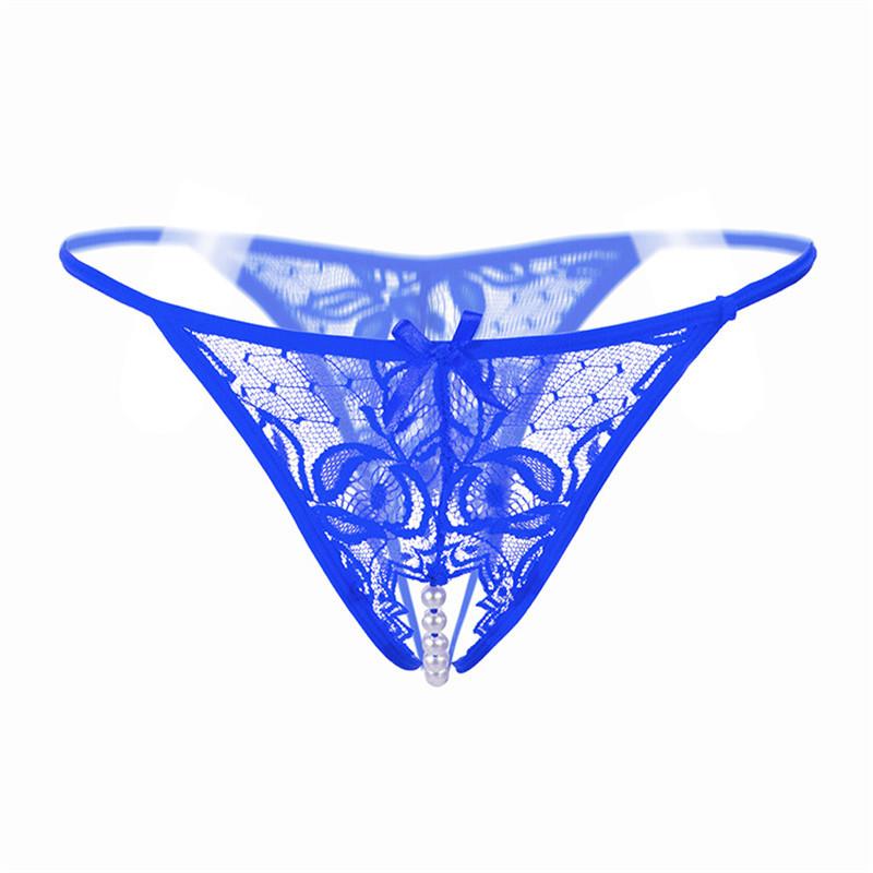 Plus Size Lace Panties For Sex Open Crotch Briefs With Pearls Women Thongs And G Strings Sexy Transparent Lingerie Underwear