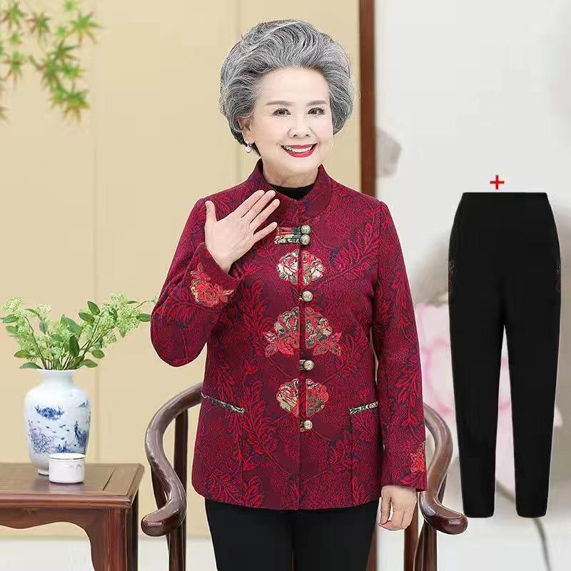 Spring and Autumn Jacket Set for Mature Women (Ages 60-80) – Grandma Style