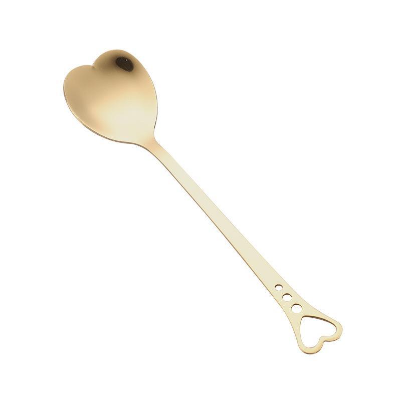 Heart Shaped Love Couple Spoon Creative Stainless Steel Coffee Tea Dessert Stiring Spoon Rainbow Gradient Spoon for Wedding Gift