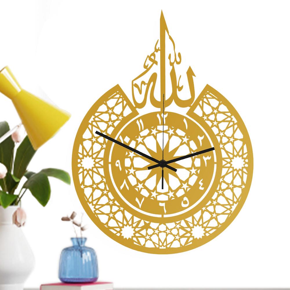 Wall Watch Clock Modern Metal Wall Clock Decor Non Ticking Rustic Stylish Household Ornament For Hall Bedroom Farmhouse Schools