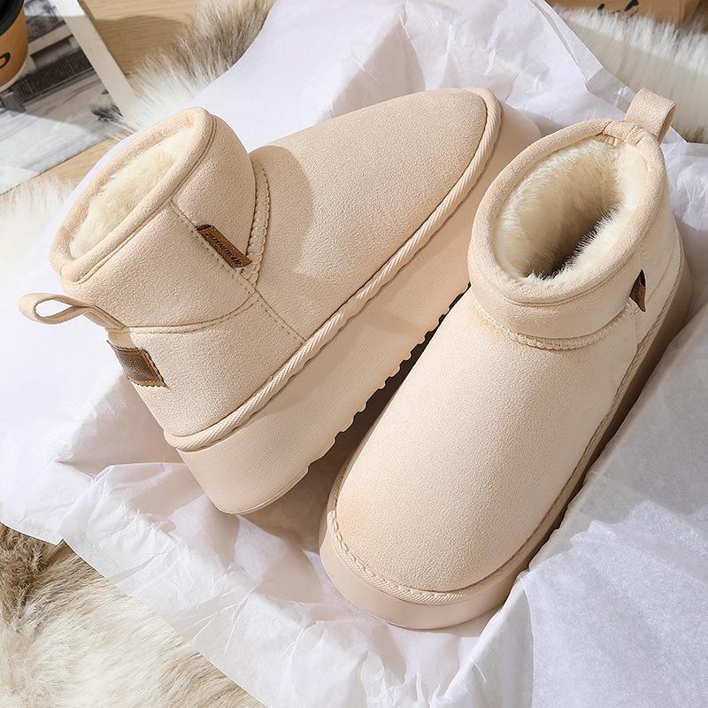 Short snow boots women's new winter thick-soled versatile velvet thickened warm cotton shoes