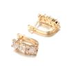 Trendy personality fashion rose gold earrings women, simple design feeling water drop zircon earrings jewelry