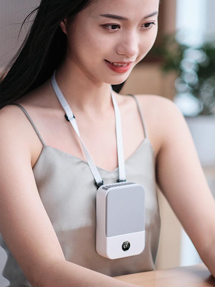 Kleiner elektrischer Ventilator USB wiederaufladbar Tragbarer Luftkühler 3 Windgeschwindigkeiten Starker Wind Bladeless Ventilator für Sommer Angeln Klettern