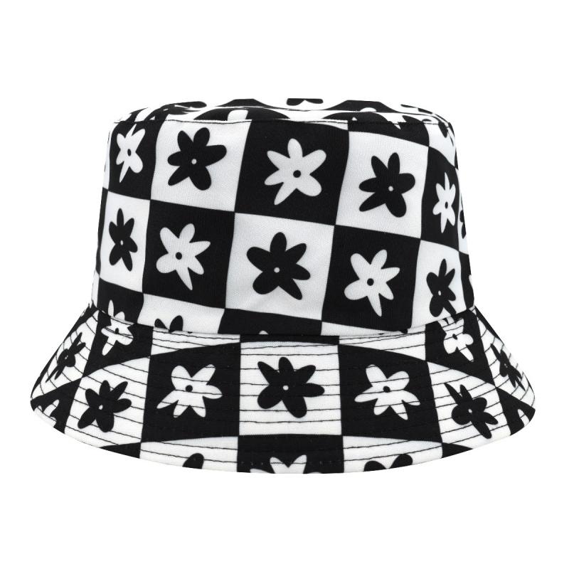 My Extreme Outdoor Activities Women's Orange Floral Plaid Fisherman Hats Men And Summer Outdoor Travel Beach Double-Sided Bucket Hat 56-58Cm