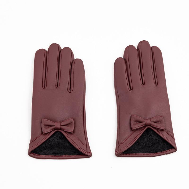 

Зимние перчатки из натуральной кожи для мужчин, меховая подкладка, грелка для рук, для велоспорта, для улицы, элегантные перчатки S красный