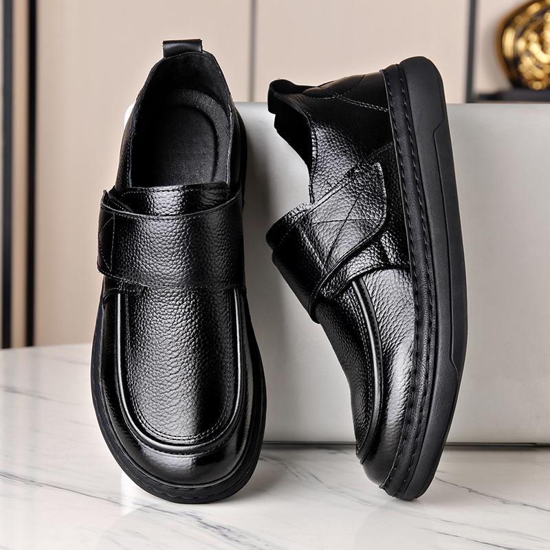 Fashion Genuine Leather Men's Loafers Non Slip Walking Flats Breathable Outdoor Slip on Casual Shoes New Versatile Male Driving Sneakers