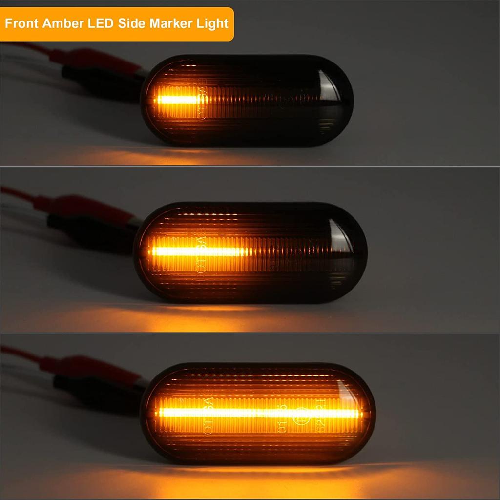 hotimp VW Compatible Flowing LED Smoked Lens Sequential Dynamic Fiber LED Clear Side Signals of for Golf Golf New and Lupo Markers/Turn (Set 2) 3, 4,