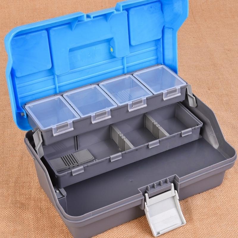 3 Layer Fishing Tackle Box Baits Lure Hook Storage Case Tray Multiple Compartment Container Box Internal Divider