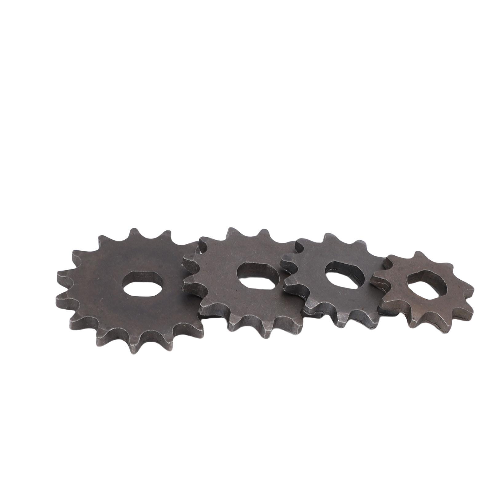 Igeteck Motor Chain Wheel Sprocket, 4Pcs T8f 15T 13T 11T 9T H Hole Metal Motor Chain Sprocket Replacement, Strength And Reliability For Motorcyc