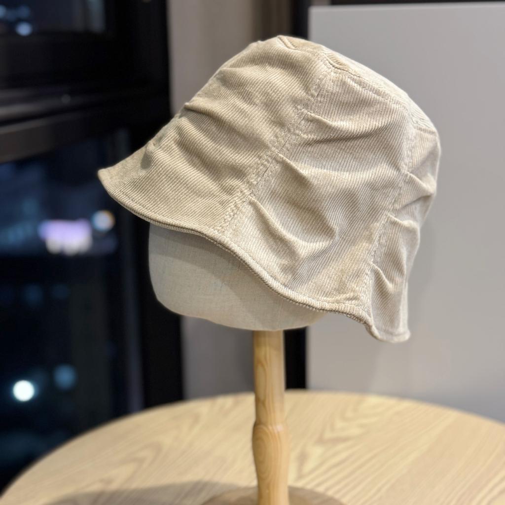 Pleated Fisherman Hat Women's Autumn Solid Color Sun Hat Versatile Face Showing Small Basin Hat Simple Casual Trend