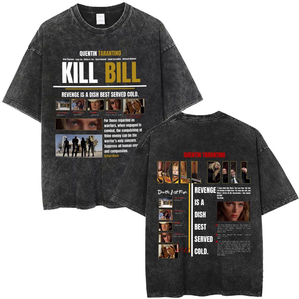 Hattori Hanzo ČERVENÉ Meče a Sushi Kill Bill Okinawa Japonsko Tarantino Vintage Prané Trička Pánské Dámské Ležérní Retro Streetwear