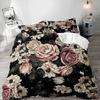 A Tranquil Garden to Sleep In-Hand-Painted Floral Bedding Set,Watercolor Print Duvet Cover & Pillowcases,Serene Room Decor Gift