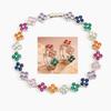 RAKOL Colorful Clover Zircon Bracelet Fashion Charm Gorgeous Charm Exquisite Cute Sweet Shining Crystal Jewelry Gift