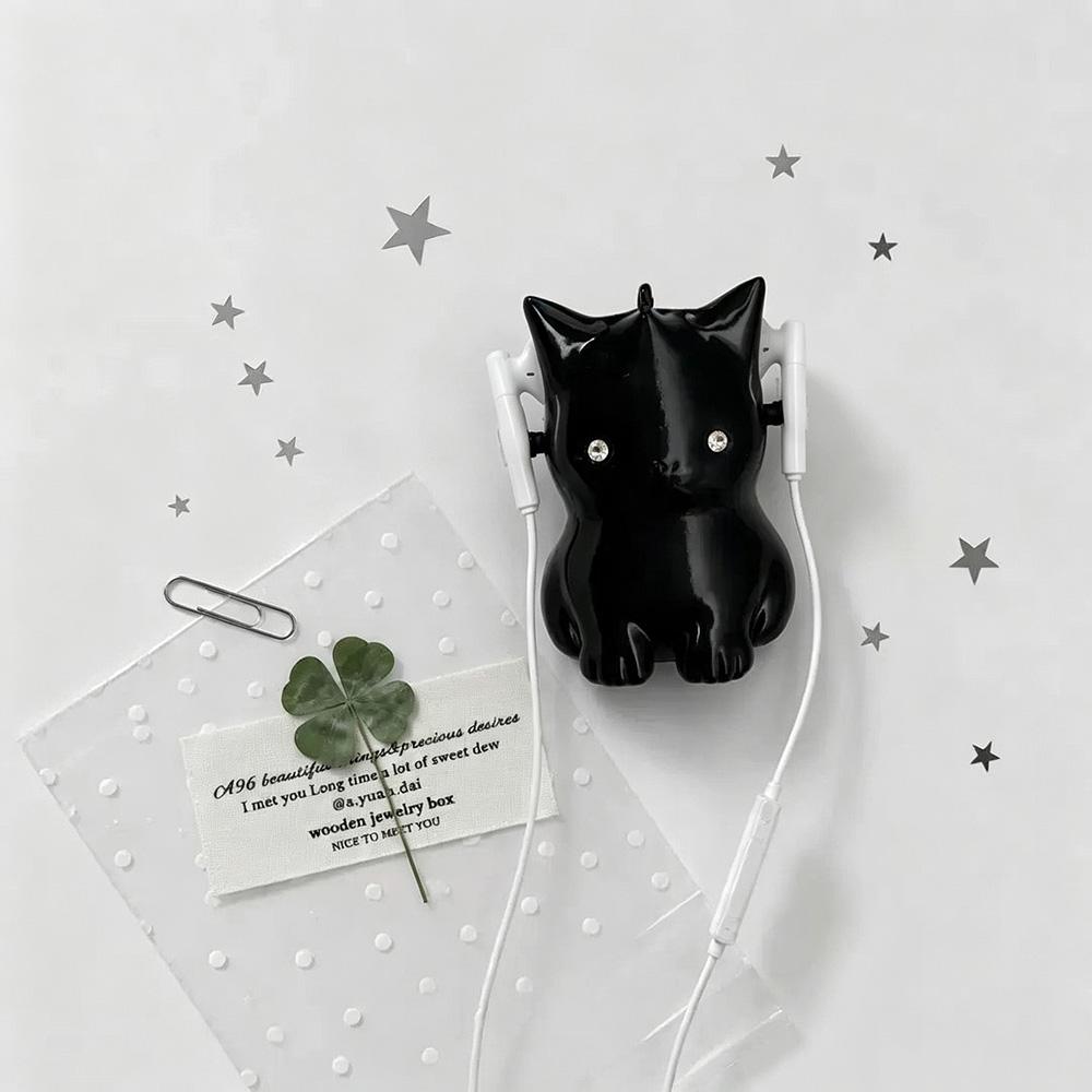 Mini Cat‑Shaped Cable Storage Pendant, 1D Printed Japanese‑Style Earphone Cord Organizer Daily Wire Accessory