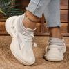 Fashion 2025 New Women's Casual Shoes Platform Sole Button Mesh Round Toe Shoes Women Leisure Fashion All-match Zapatillas De Mujer