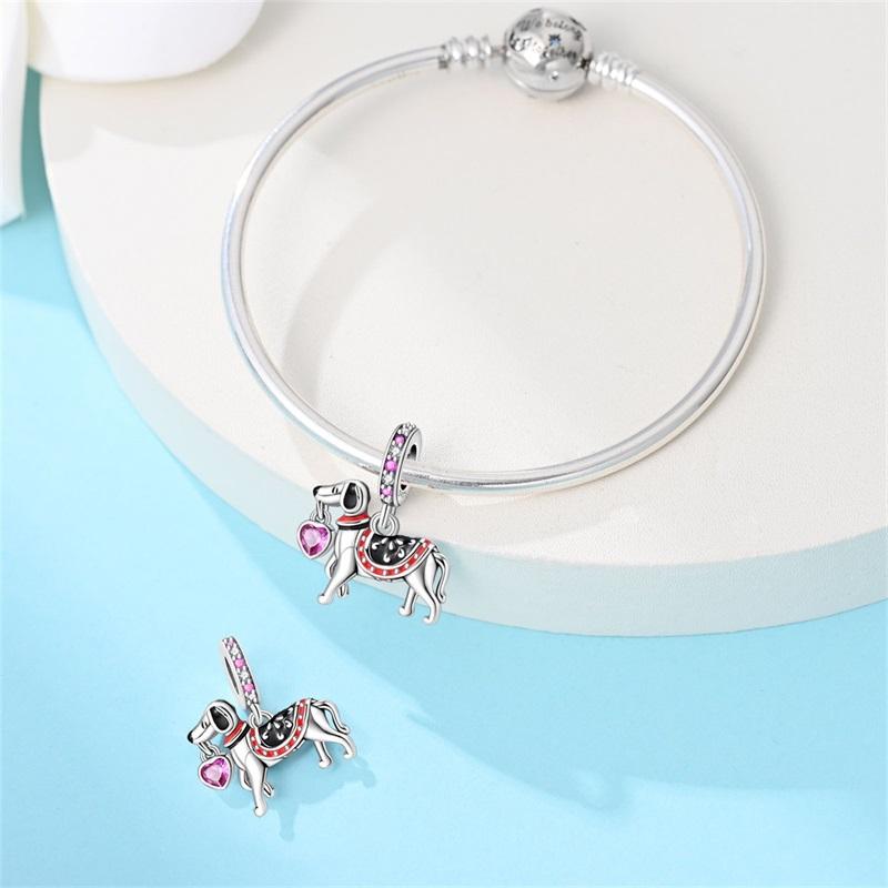 New Silve Charms Beads Gift Puppy Dog Charms Pendants Accessories For Bracelets Woman Jewelry Birthday Gifts