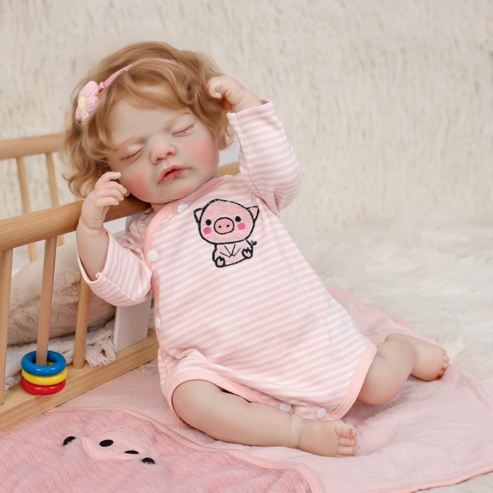 Cloveray Reborn Baby Doll with Changeable Clothes and a Soothing Newborn Realistic Baby Doll with Magnetic Perfect Birthday Gift 22-inch (55cm) Doll,