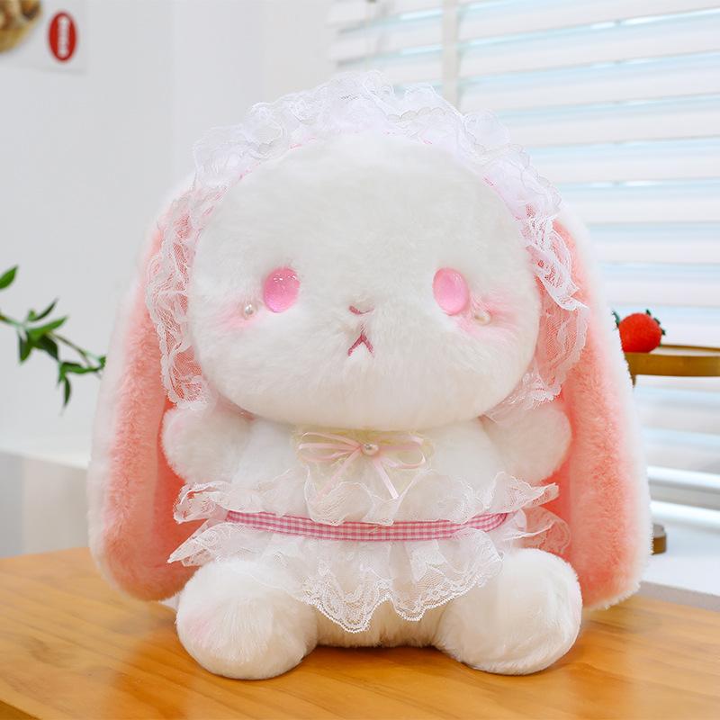 Lolita Rabbit Backpack Japanese Style Girl's Heart Cute Little Rabbit Plush Bag for Girls Birthday Gift