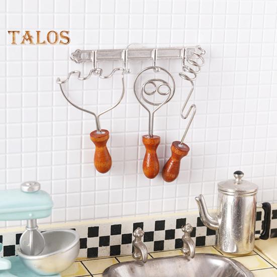 1 Set Miniature Kitchen Tools Mini Honey Mixer Mashed Potato Press Miniature Cooking Baking Utensils Models for 1:12 Miniature House