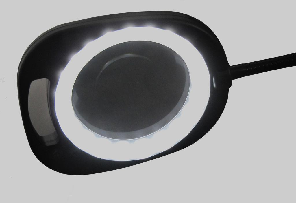 MIZAR-TEC Stand Magnifier, 2x Magnification, 130mm Lens Diameter, Flexible Arm, with LED Light, Made in Japan, CMS-130L