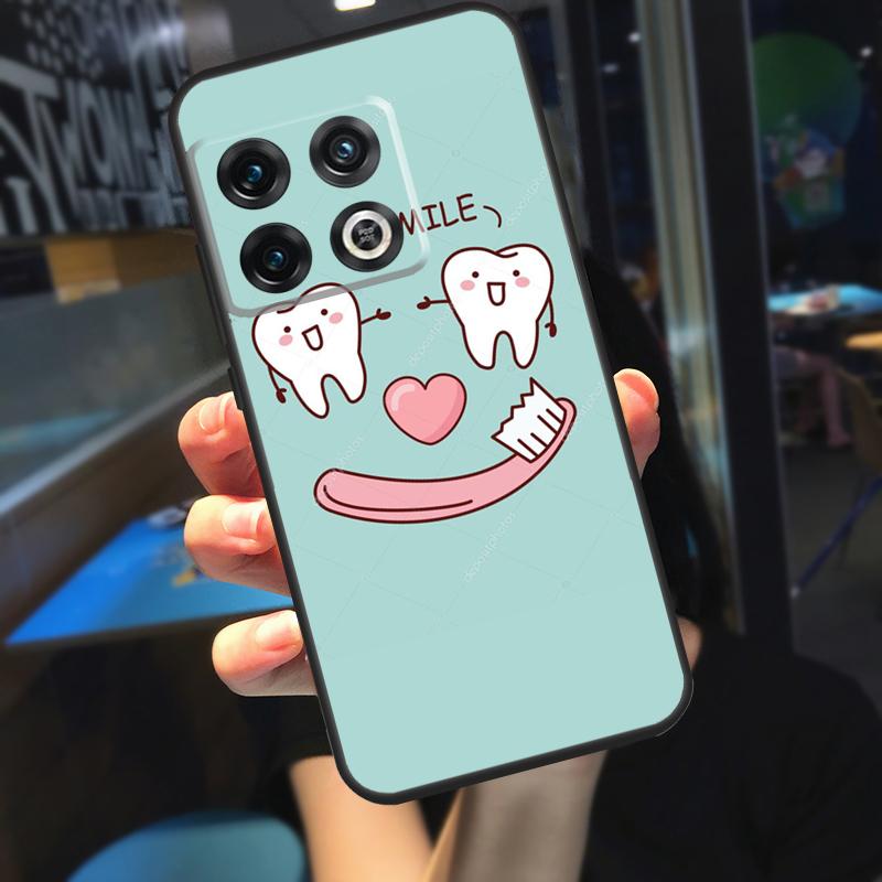 Cartoon Dentist Dental Crowned Teeth Funda For OnePlus 10T 8T 9RT 12 13 13R 11 9 10 Pro OnePlus Nord 4 CE 2 3 Lite N20 N30 Case