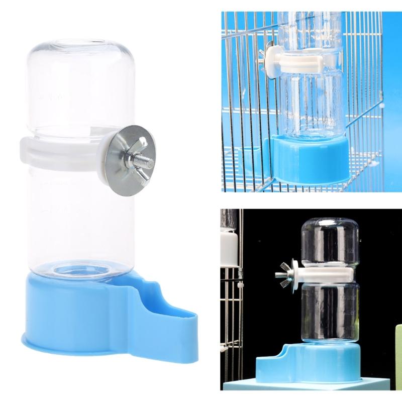 Water Bottle Drinker Clear Food Dispenser Container Set Mount In Cage