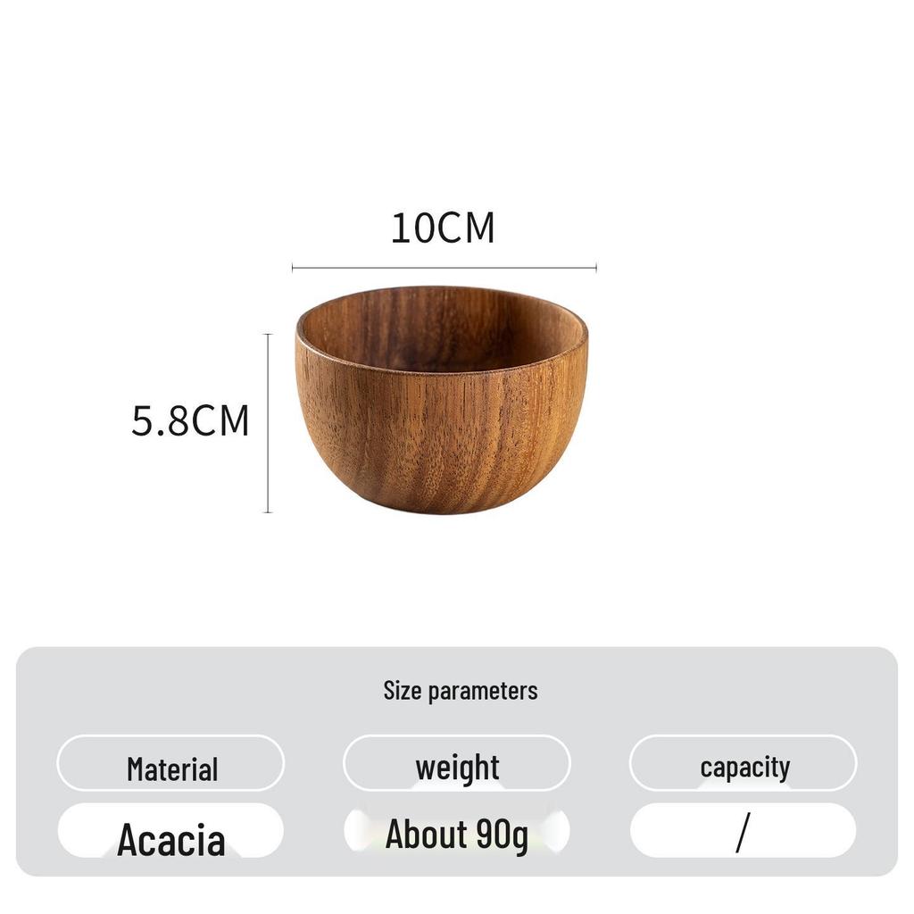 Large Japanese Acacia Wood Bowl - Salad, Rice, or Soup