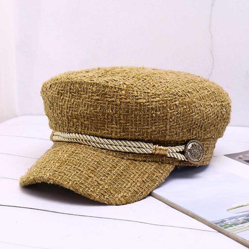 

Cotton Flat Top Hat With Wide Brim For Women Spring Sun Protection Fashion Style хакі